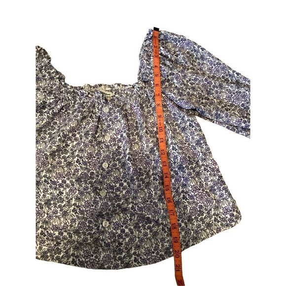 American Eagle Floral Blouse Lightweight Buttons Boho Bohemian Preppy School - Picture 10 of 11